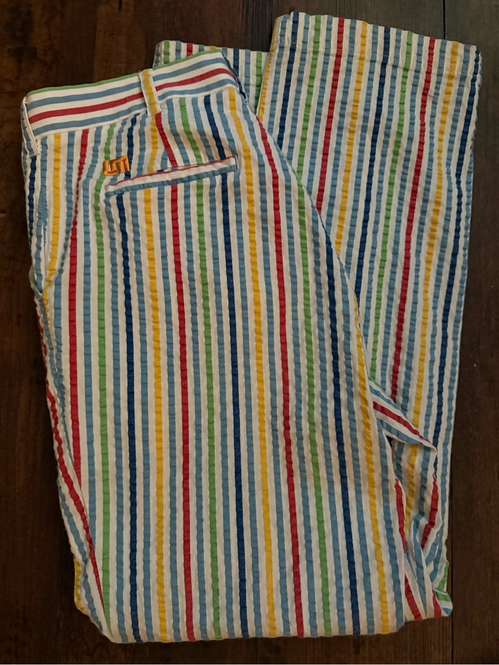 Multi-Color Striped Seersucker Pants/Golf pants - Picture 3 of 4